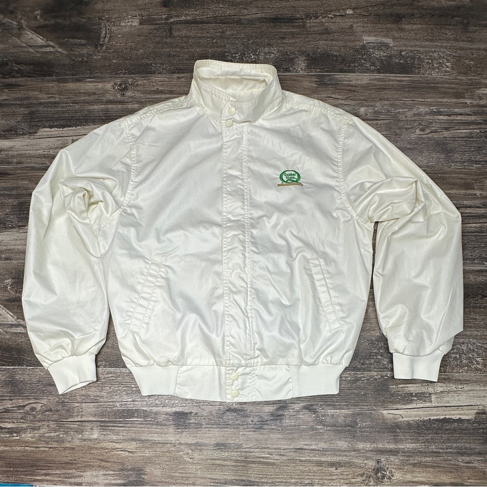 Vintage Swingster Quaker State Jacket USA Made Nylon Bomber Large GUC
